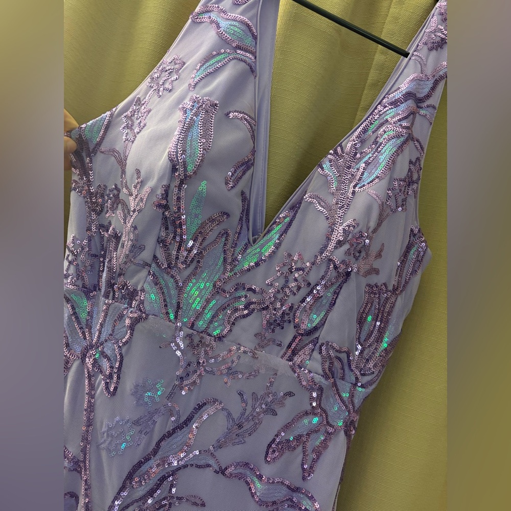Lavender Sequin Prom Dress - Picture 5 of 7